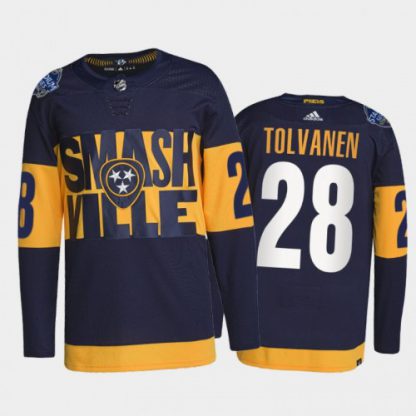 Adidas Nashville Predators #28 Eeli Tolvanen Men's 2022 Stadium Series Authentic NHL Jersey - Navy