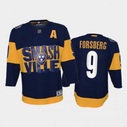 Adidas Nashville Predators #9 Filip Forsberg Youth 2022 Stadium Series Game NHL Jersey - Navy