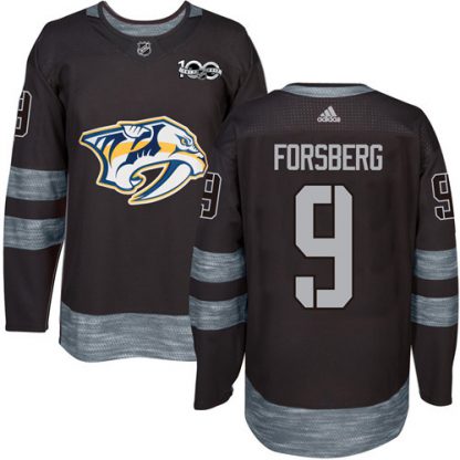 Adidas Nashville Predators #9 Filip Forsberg Black 1917-2017 100th Anniversary Stitched NHL Jersey