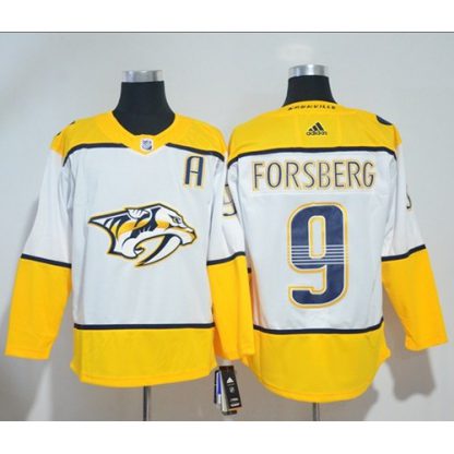 Adidas Nashville Predators #9 Filip Forsberg White Road Authentic Stitched NHL Jersey