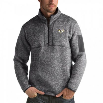 Nashville Nashville Predators Antigua Fortune Quarter-Zip Pullover Jacket Black