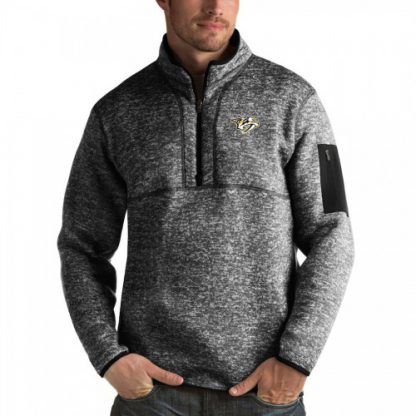Nashville Nashville Predators Antigua Fortune Quarter-Zip Pullover Jacket Charcoal