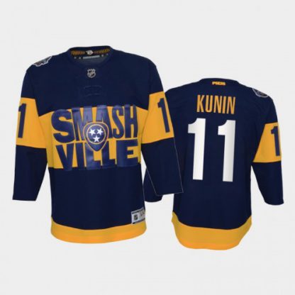 Adidas Nashville Predators #11 Luke Kunin Youth 2022 Stadium Series Game NHL Jersey - Navy