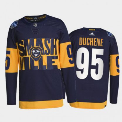 Adidas Nashville Predators #95 Matt Duchene Men's 2022 Stadium Series Authentic NHL Jersey - Navy