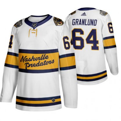Adidas Nashville Predators #64 Mikael Ggranlund Men's White 2020 Winter Classic Retro Authentic NHL Jersey