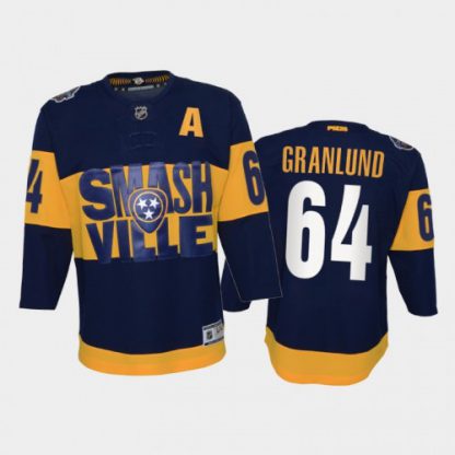 Adidas Nashville Predators #64 Mikael Granlund Youth 2022 Stadium Series Game NHL Jersey - Navy