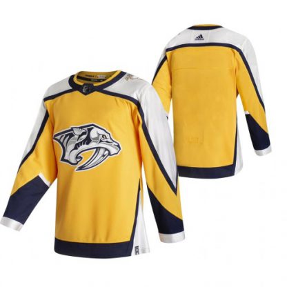 Nashville Nashville Predators Blank Yellow Men's Adidas 2020-21 Reverse Retro Alternate NHL Jersey