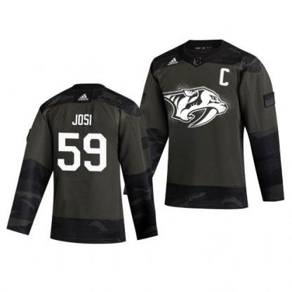 Nashville Nashville Predators #59 Roman Josi Adidas 2019 Veterans Day Men's Authentic Practice NHL Jersey Camo
