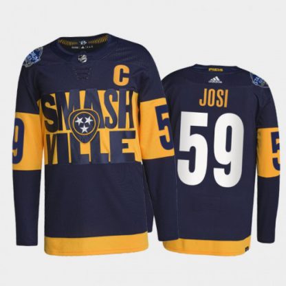 Adidas Nashville Predators #59 Roman Josi Men's 2022 Stadium Series Authentic NHL Jersey - Navy