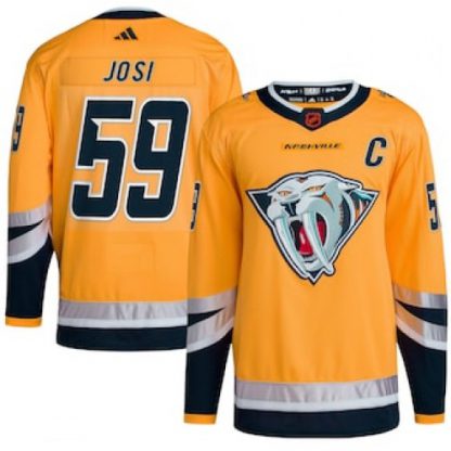 Nashville Nashville Predators #59 Roman Josi Men's adidas Reverse Retro 2.0 Authentic Player Jersey - Gold