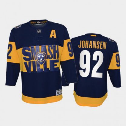 Adidas Nashville Predators #92 Ryan Johansen Youth 2022 Stadium Series Game NHL Jersey - Navy