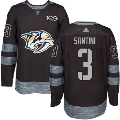 Adidas Nashville Predators #3 Steven Santini Black 1917-2017 100th Anniversary Stitched NHL Jersey