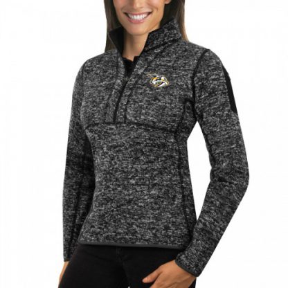 Nashville Nashville Predators Antigua Women's Fortune 1/2-Zip Pullover Sweater Charcoal