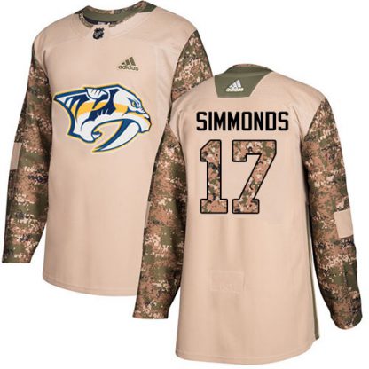 Adidas Nashville Predators #17 Wayne Simmonds Camo Authentic 2017 Veterans Day Stitched NHL Jersey