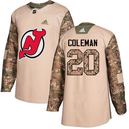 Adidas New Jersey Devils #20 Blake Coleman Camo Authentic 2017 Veterans Day Stitched NHL Jersey