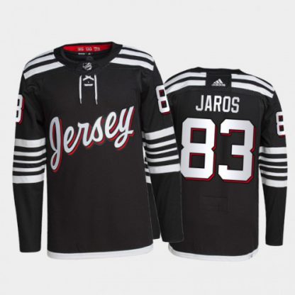 Adidas New Jersey Devils #83 Christian Jaros Men's 2021-22 Alternate Authentic NHL Jersey - Black