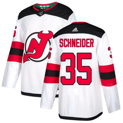 Adidas New Jersey Devils #35 Cory Schneider White Road Authentic Stitched NHL Jersey
