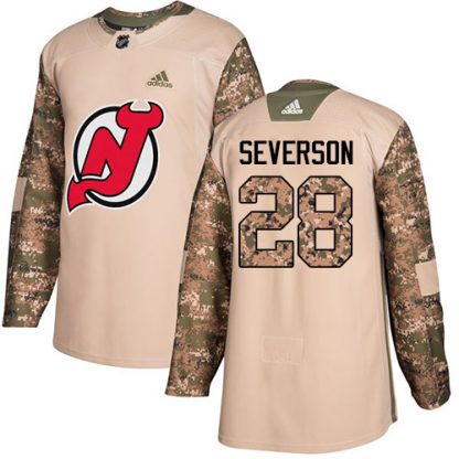 Adidas New Jersey Devils #28 Damon Severson Camo Authentic 2017 Veterans Day Stitched NHL Jersey