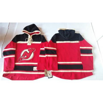 New Jersey Devils Blank Red Sawyer Hooded Sweatshirt Stitched NHL Jersey