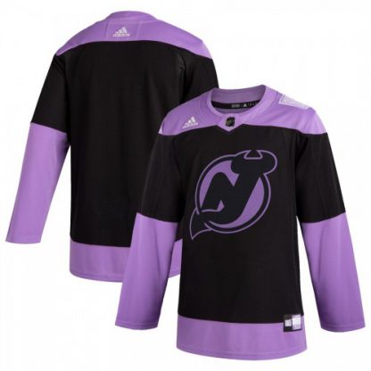 New Jersey New Jersey Devils Adidas Hockey Fights Cancer Practice Jersey Black