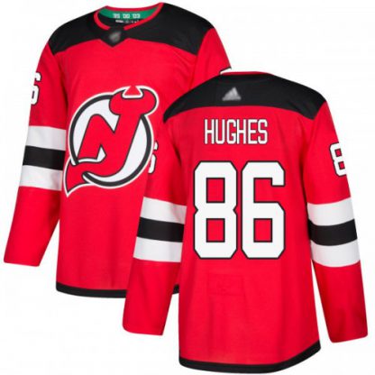 Adidas New Jersey Devils #86 Jack Hughes Red Home Authentic Stitched NHL Jersey