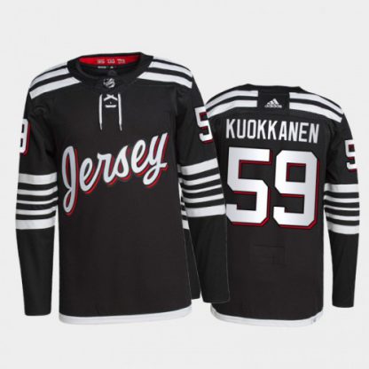 Adidas New Jersey Devils #59 Janne Kuokkanen Men's 2021-22 Alternate Authentic NHL Jersey - Black