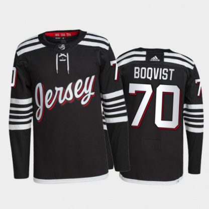 Adidas New Jersey Devils #70 Jesper Boqvist Men's 2021-22 Alternate Authentic NHL Jersey - Black