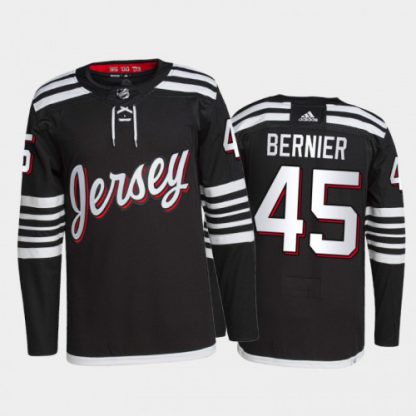 Adidas New Jersey Devils #45 Jonathan Bernier Men's 2021-22 Alternate Authentic NHL Jersey - Black