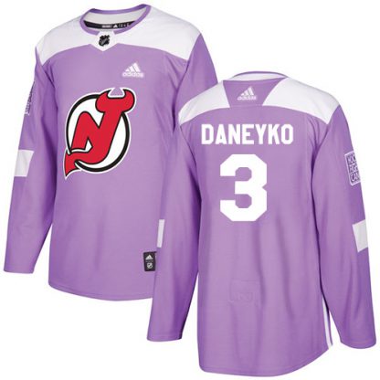 Adidas New Jersey Devils #3 Ken Daneyko Purple Authentic Fights Cancer Stitched NHL Jersey