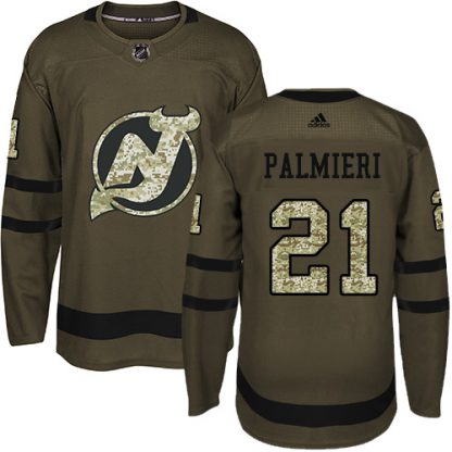 Adidas New Jersey Devils #21 Kyle Palmieri Green Salute to Service Stitched NHL Jersey
