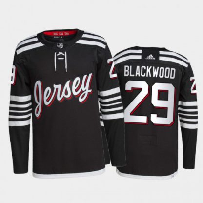 Adidas New Jersey Devils #29 Mackenzie Blackwood Men's 2021-22 Alternate Authentic NHL Jersey - Black