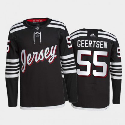 Adidas New Jersey Devils #55 Mason Geertsen Men's 2021-22 Alternate Authentic NHL Jersey - Black