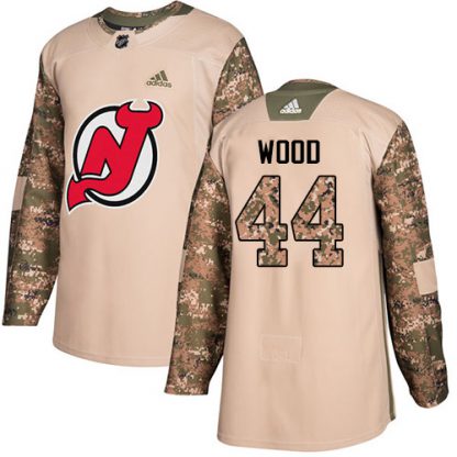 Adidas New Jersey Devils #44 Miles Wood Camo Authentic 2017 Veterans Day Stitched NHL Jersey