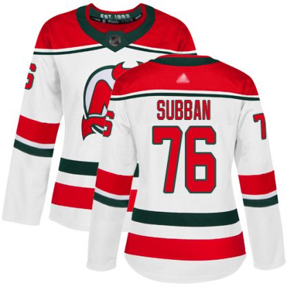 Adidas New Jersey Devils #76 P. K. Subban White Alternate Authentic Women's Stitched NHL Jersey