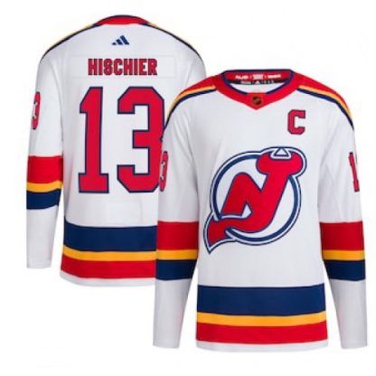 New Jersey New Jersey Devils #13 Nico Hischier Men's adidas Reverse Retro 2.0 Authentic Player Jersey - White