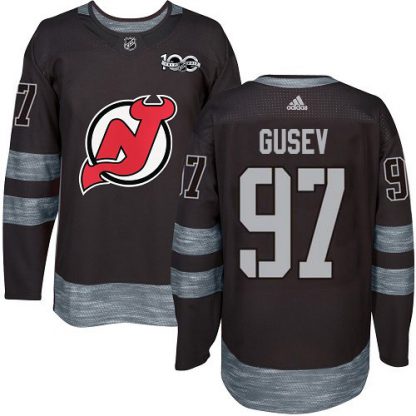 Adidas New Jersey Devils #97 Nikita Gusev Black 1917-2017 100th Anniversary Stitched NHL Jersey