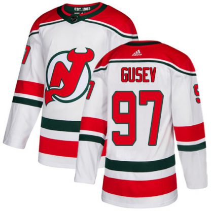 Adidas New Jersey Devils #97 Nikita Gusev White Alternate Authentic Stitched NHL Jersey