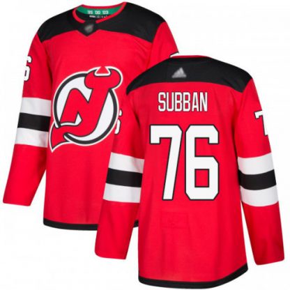 Adidas New Jersey Devils #76 P.K. Subban Red Home Authentic Stitched NHL Jersey