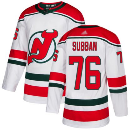 Adidas New Jersey Devils #76 P.K. Subban White Alternate Authentic Stitched NHL Jersey