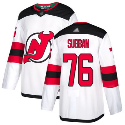 Adidas New Jersey Devils #76 P.K. Subban White Road Authentic Stitched Youth NHL Jersey