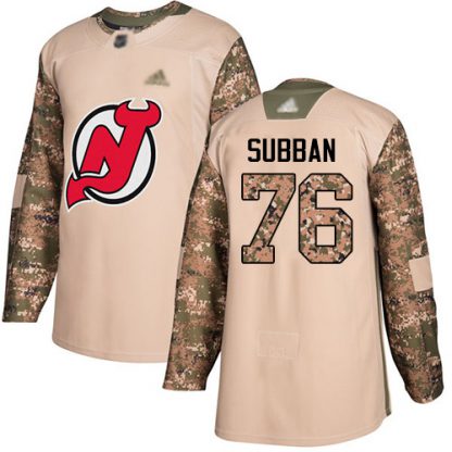 Adidas New Jersey Devils #76 P.K. Subban Camo Authentic 2017 Veterans Day Stitched Youth NHL Jersey