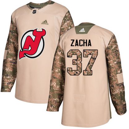 Adidas New Jersey Devils #37 Pavel Zacha Camo Authentic 2017 Veterans Day Stitched NHL Jersey