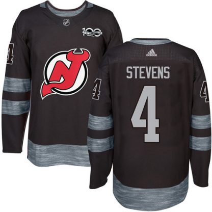 Adidas New Jersey Devils #4 Scott Stevens Black 1917-2017 100th Anniversary Stitched NHL Jersey