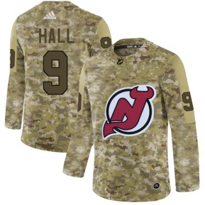 Adidas New Jersey Devils #9 Taylor Hall Camo Authentic Stitched NHL Jersey