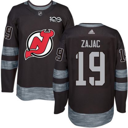 Adidas New Jersey Devils #19 Travis Zajac Black 1917-2017 100th Anniversary Stitched NHL Jersey