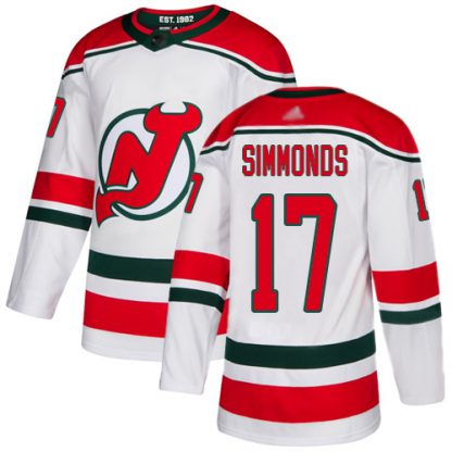 Adidas New Jersey Devils #17 Wayne Simmonds White Alternate Authentic Stitched NHL Jersey