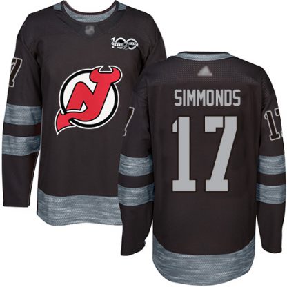 Adidas New Jersey Devils #17 Wayne Simmonds Black 1917-2017 100th Anniversary Stitched NHL Jersey