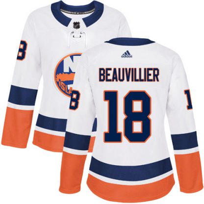 Adidas New York Islanders #18 Anthony Beauvillier White Road Authentic Women's Stitched NHL Jersey