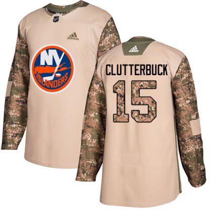 Adidas New York Islanders #15 Cal Clutterbuck Camo Authentic 2017 Veterans Day Stitched NHL Jersey