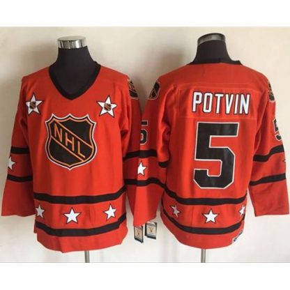 New York Islanders #5 Denis Potvin Orange All-Star CCM Throwback Stitched NHL Jersey